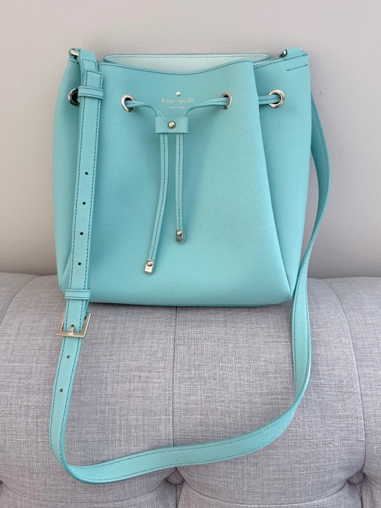 kate spade Handbags - Kate Spade New York Small Saffiano Leather Bucket Bag in Aqua/Mint